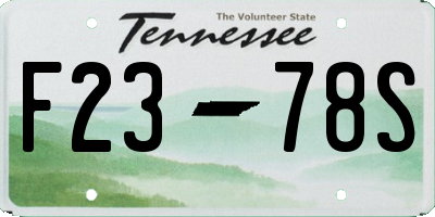 TN license plate F2378S