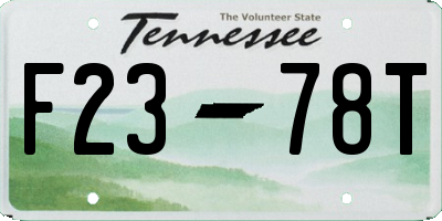 TN license plate F2378T