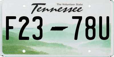 TN license plate F2378U