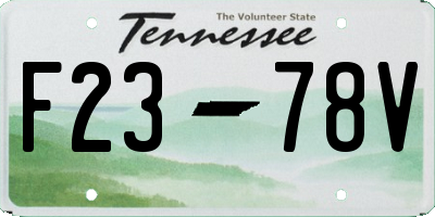 TN license plate F2378V