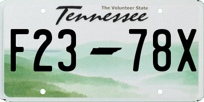TN license plate F2378X