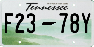 TN license plate F2378Y