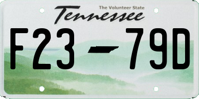 TN license plate F2379D