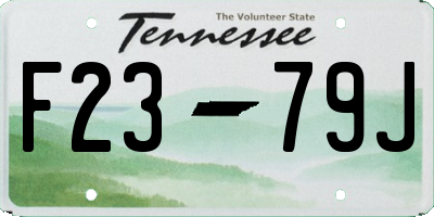 TN license plate F2379J
