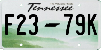 TN license plate F2379K