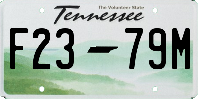TN license plate F2379M