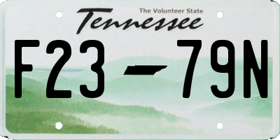 TN license plate F2379N