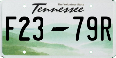 TN license plate F2379R