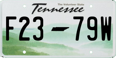 TN license plate F2379W