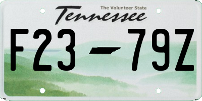 TN license plate F2379Z