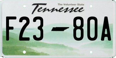 TN license plate F2380A