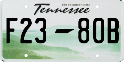 TN license plate F2380B