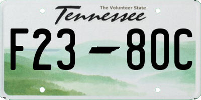 TN license plate F2380C