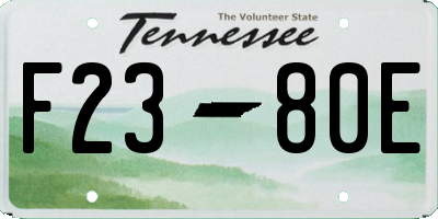 TN license plate F2380E