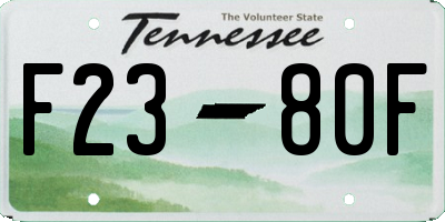 TN license plate F2380F