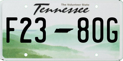 TN license plate F2380G