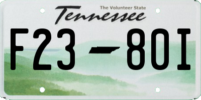 TN license plate F2380I