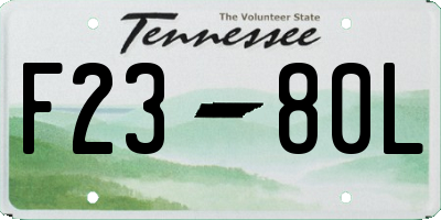 TN license plate F2380L