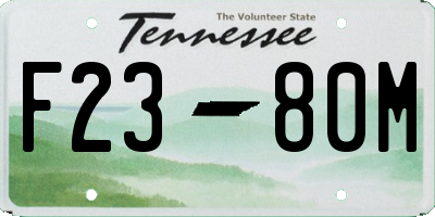 TN license plate F2380M