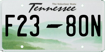 TN license plate F2380N