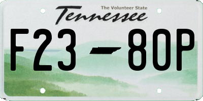 TN license plate F2380P
