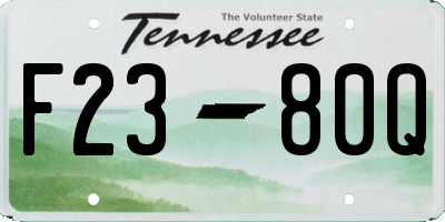 TN license plate F2380Q