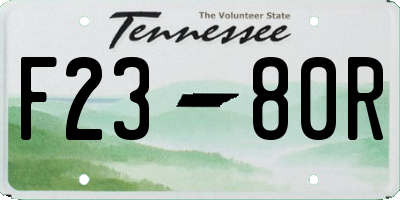 TN license plate F2380R