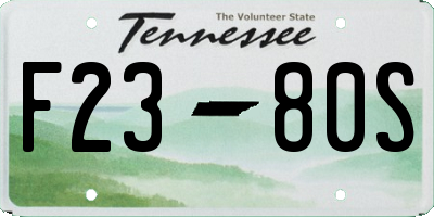 TN license plate F2380S