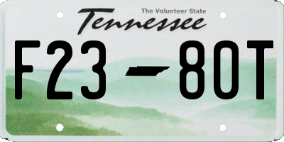 TN license plate F2380T