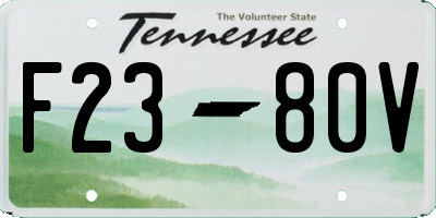 TN license plate F2380V