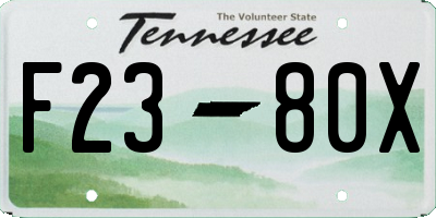 TN license plate F2380X