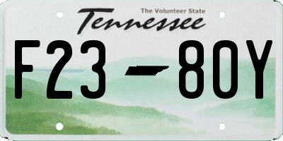 TN license plate F2380Y