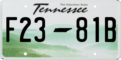 TN license plate F2381B