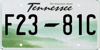 TN license plate F2381C