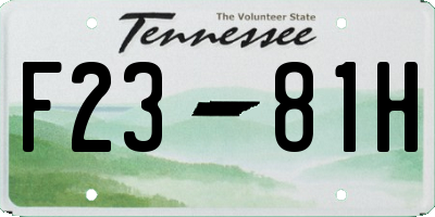 TN license plate F2381H