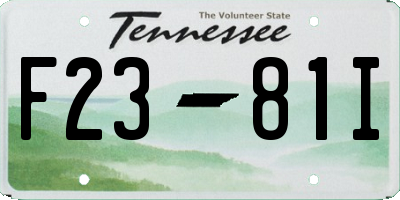 TN license plate F2381I