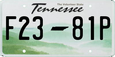 TN license plate F2381P