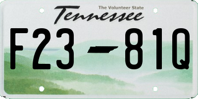 TN license plate F2381Q