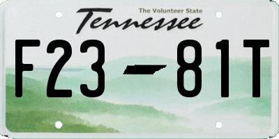 TN license plate F2381T