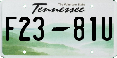 TN license plate F2381U