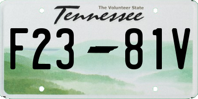 TN license plate F2381V