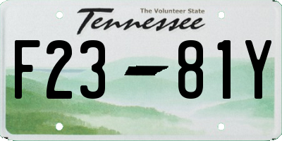 TN license plate F2381Y