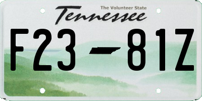 TN license plate F2381Z