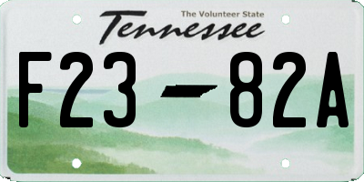 TN license plate F2382A
