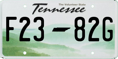 TN license plate F2382G