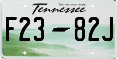 TN license plate F2382J