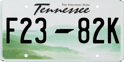 TN license plate F2382K