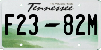 TN license plate F2382M