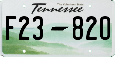 TN license plate F2382O