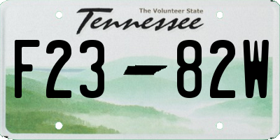 TN license plate F2382W